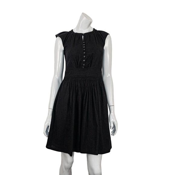 ISABEL MARANT Etoile Black Mini Dress Sleeveles pleated size 1 - Picture 2 of 11